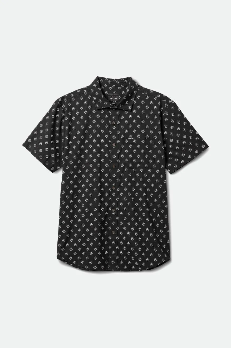 Charter Print S/S Woven - Black/Off White Geo