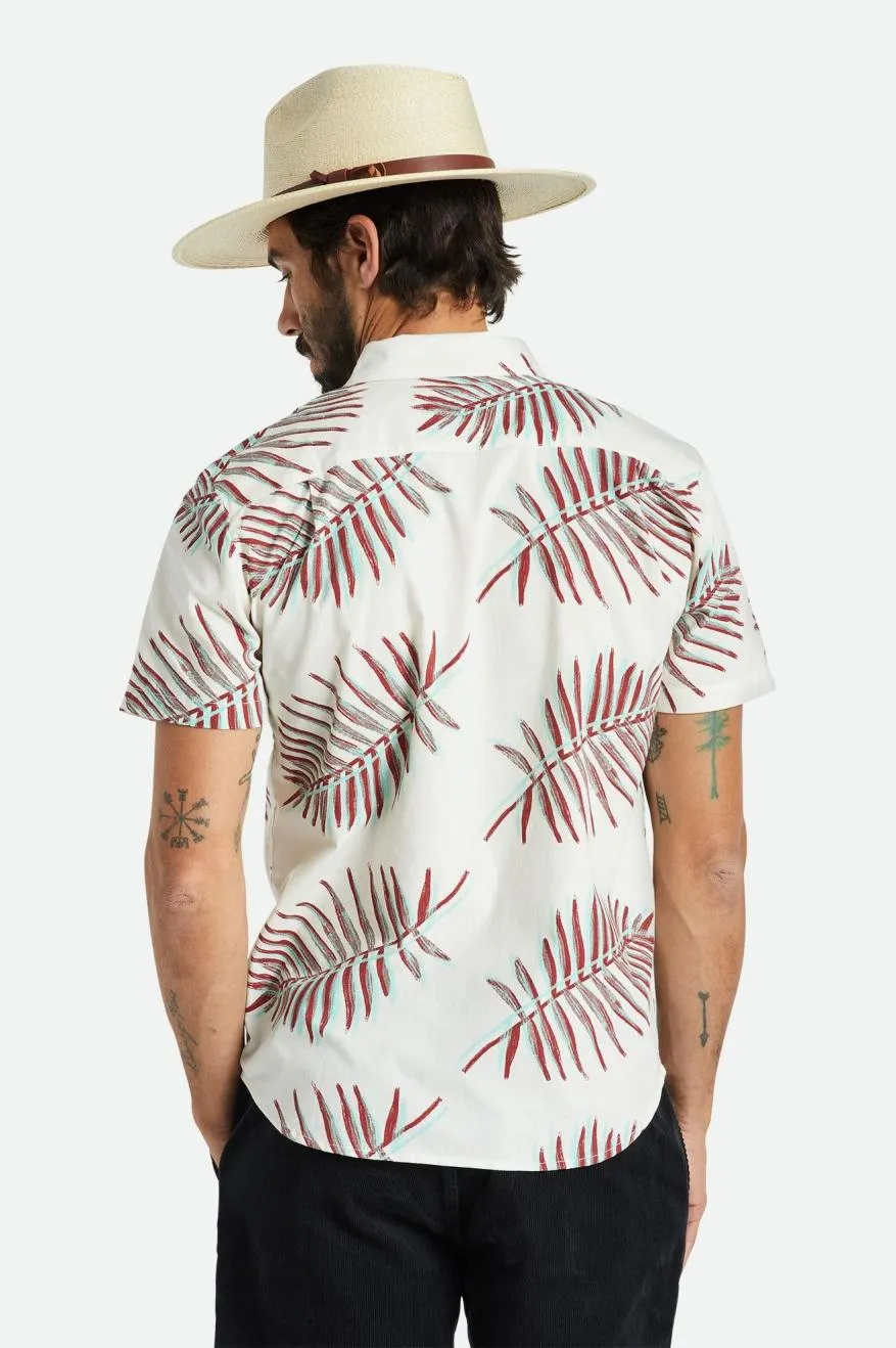 Charter Print S/S Woven - Off White/Palm Leaf