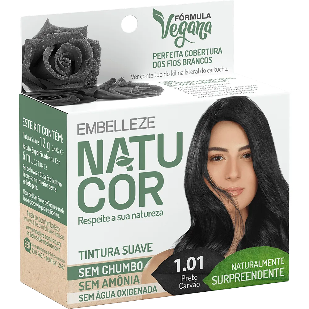 Natucor Hair Dye Naturally Amazing Black Charcoal Kit